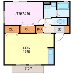 メゾンドール小烏Bの物件間取画像